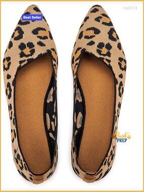 Womens Pointed Toe Knit Flats Slip On Dress Shoes Comfortable Lightweight